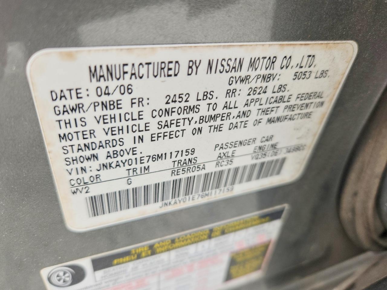 2006 INFINITI M35