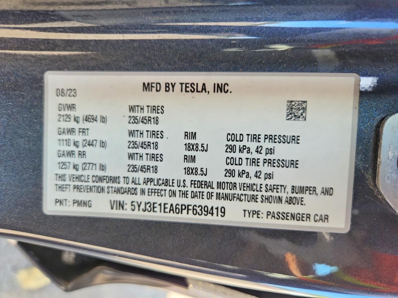 2023 TESLA MODEL 3