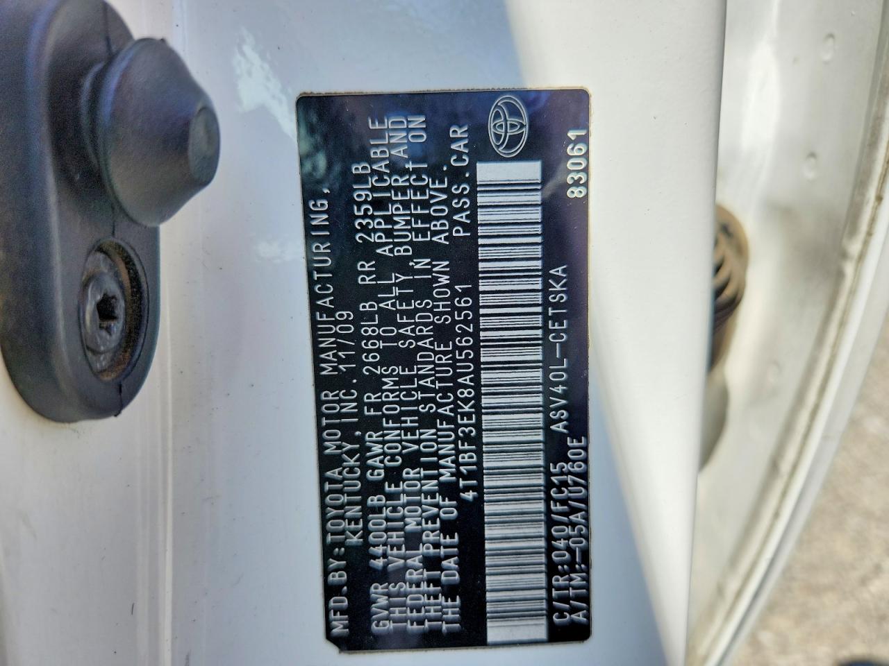 2010 TOYOTA CAMRY