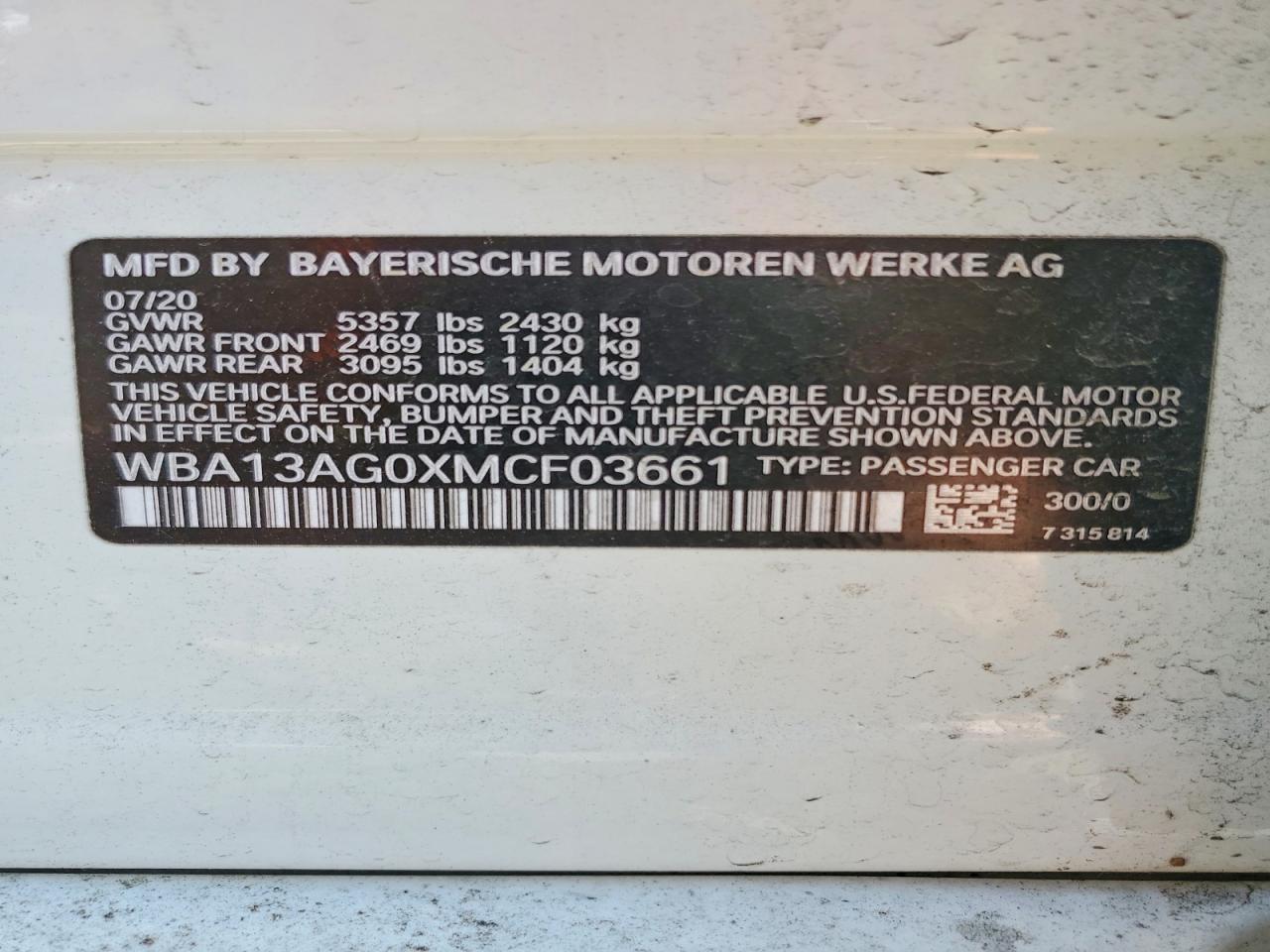 2021 BMW 5 SERIES