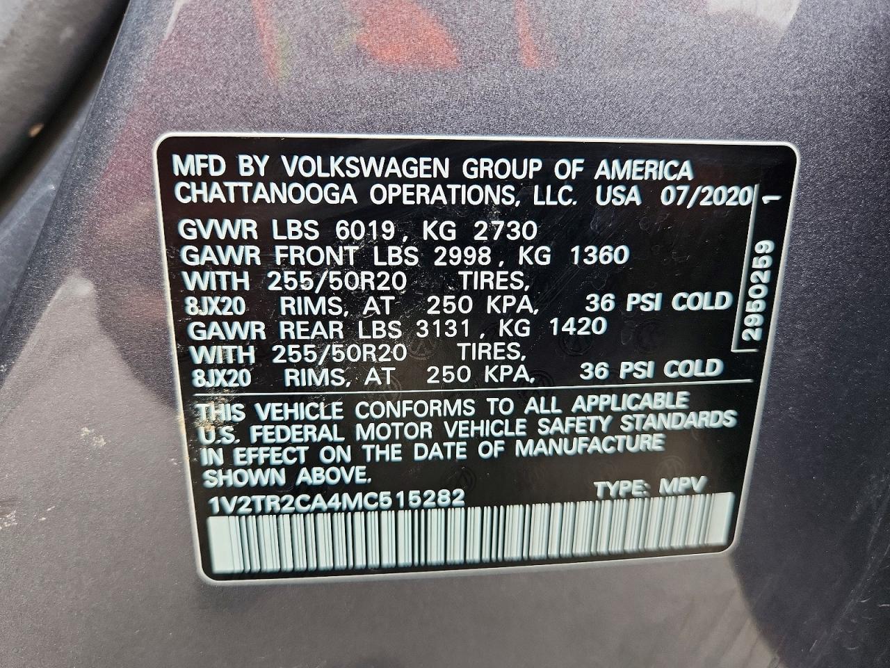 2021 VOLKSWAGEN ATLAS