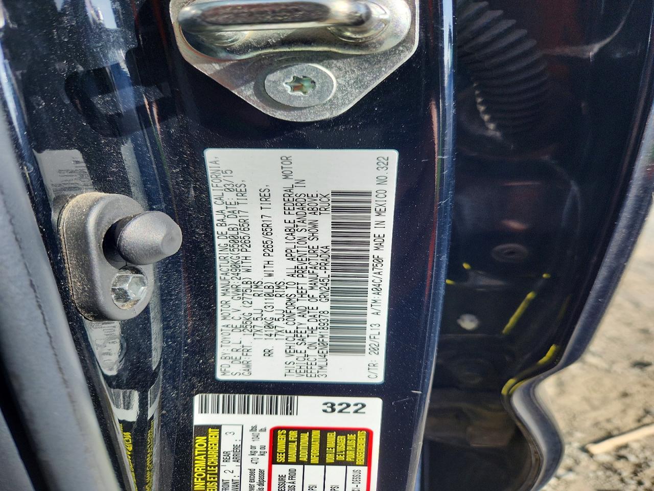2015 TOYOTA TACOMA