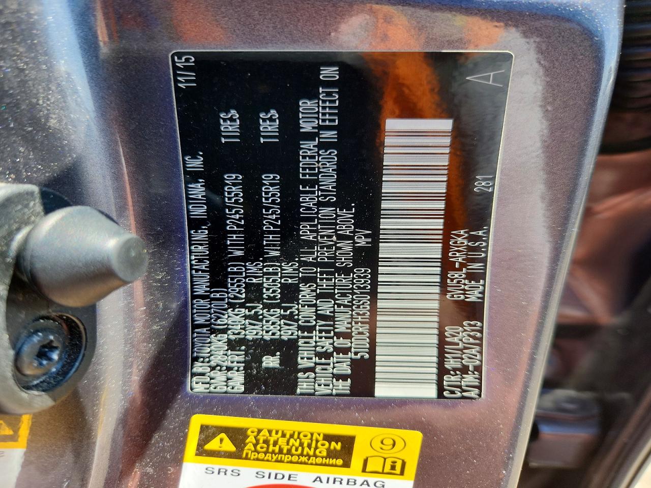2016 TOYOTA HIGHLANDER