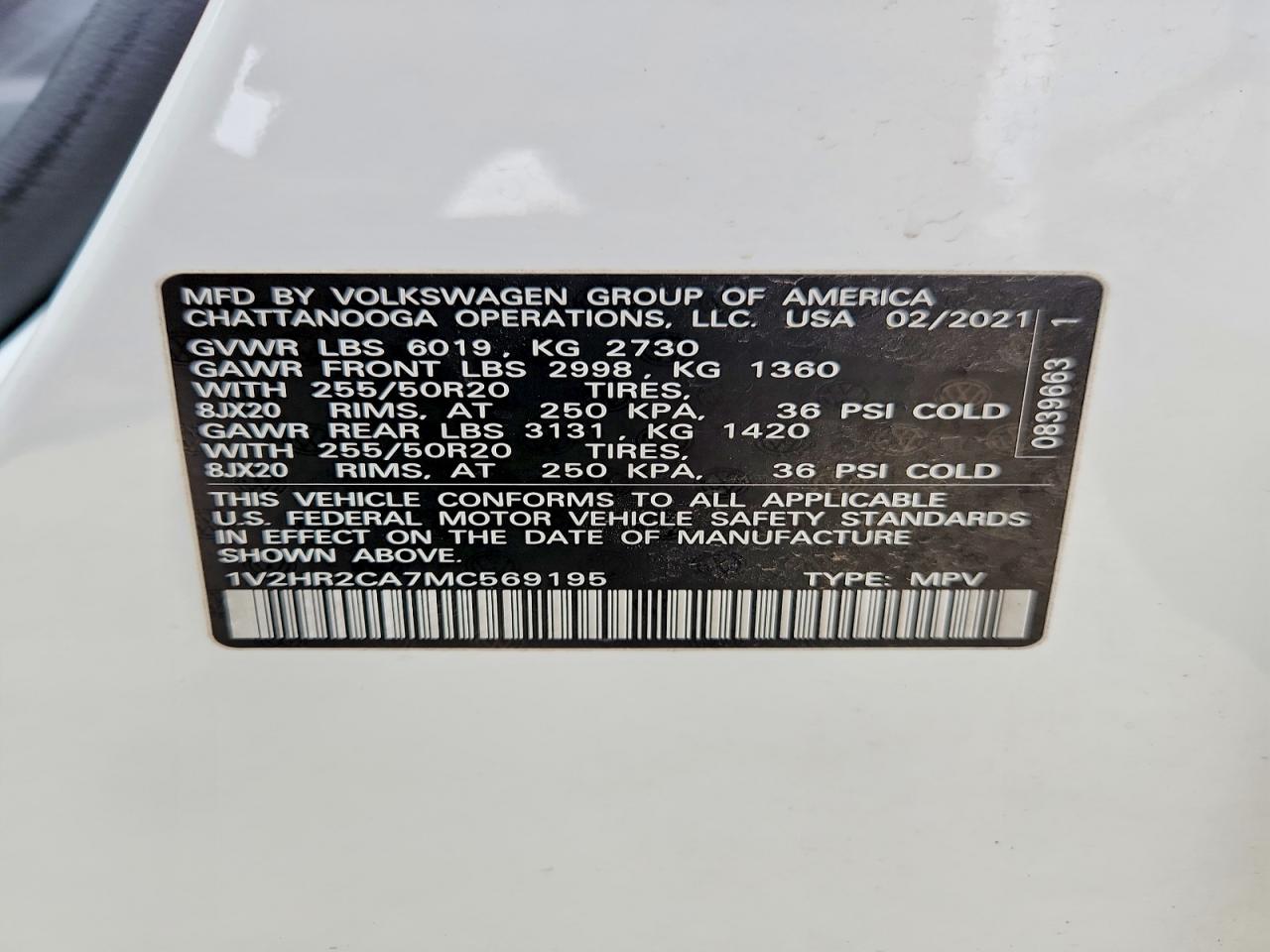 2021 VOLKSWAGEN ATLAS