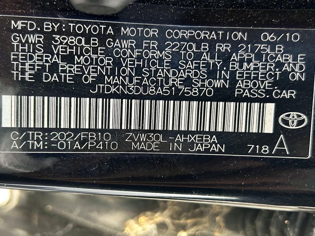 2010 TOYOTA PRIUS
