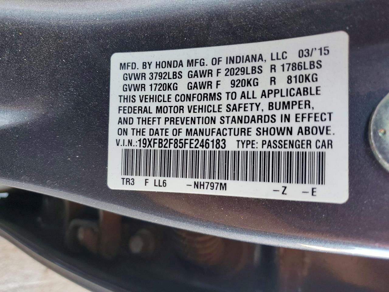 2015 HONDA CIVIC