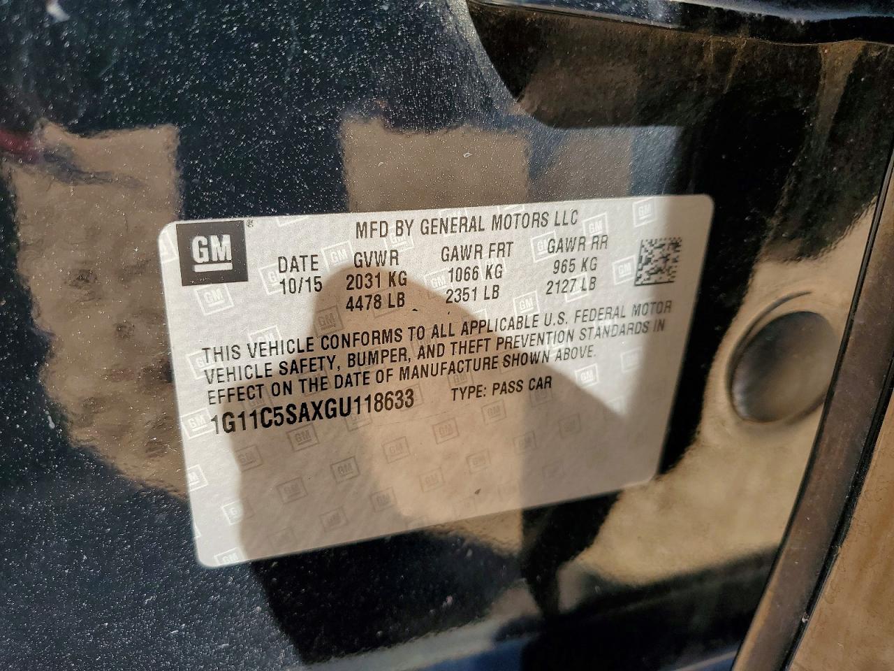 2016 CHEVROLET MALIBU