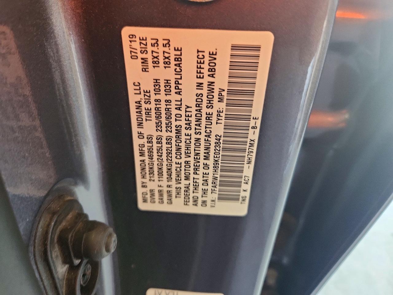 2019 HONDA CRV