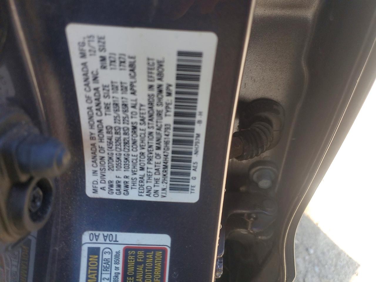 2016 HONDA CRV