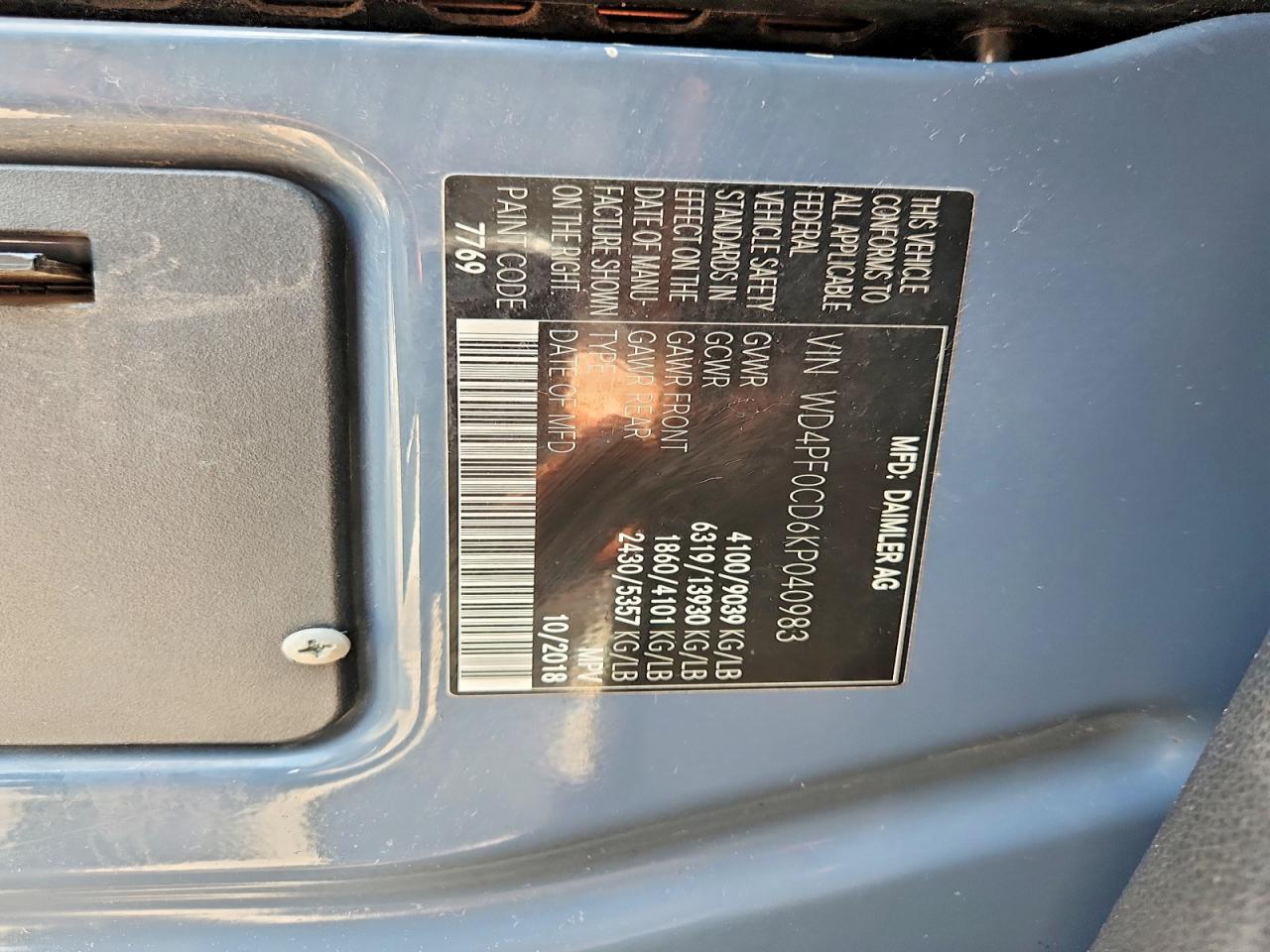 2019 MERCEDES-BENZ SPRINTER