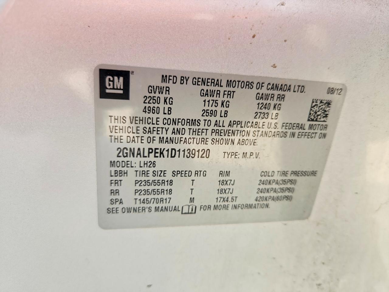 2013 CHEVROLET EQUINOX