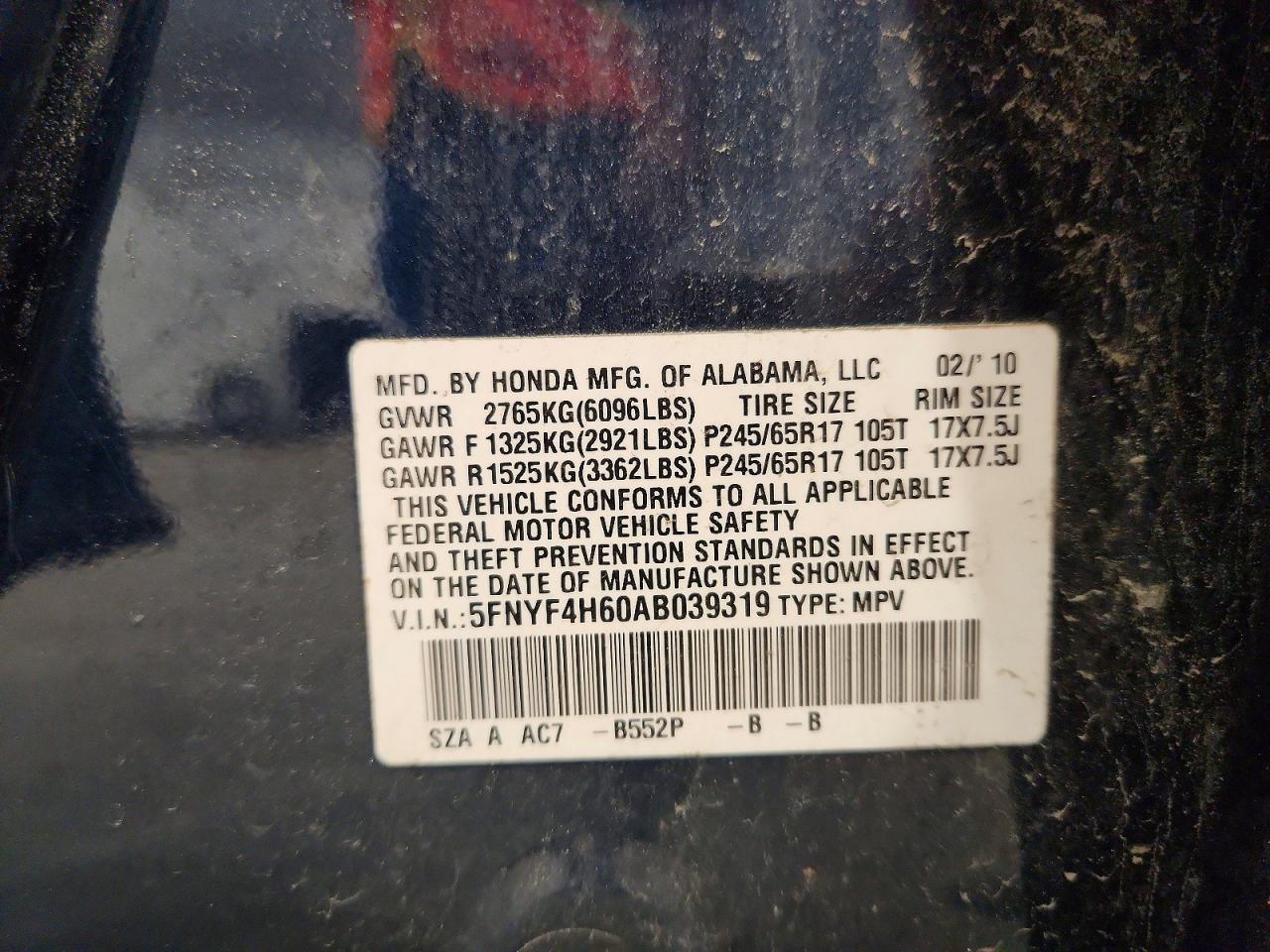 2010 HONDA PILOT