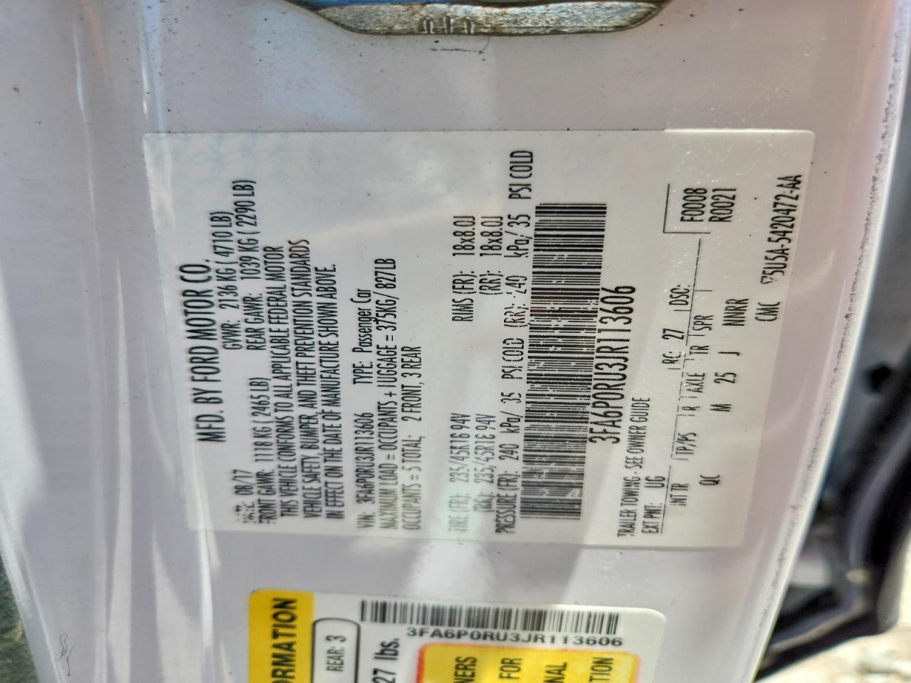 2018 FORD FUSION