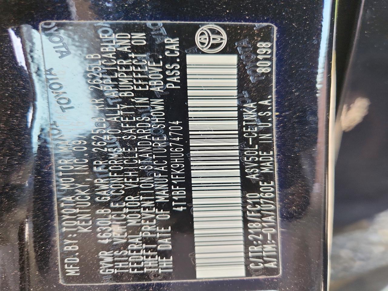 2017 TOYOTA CAMRY