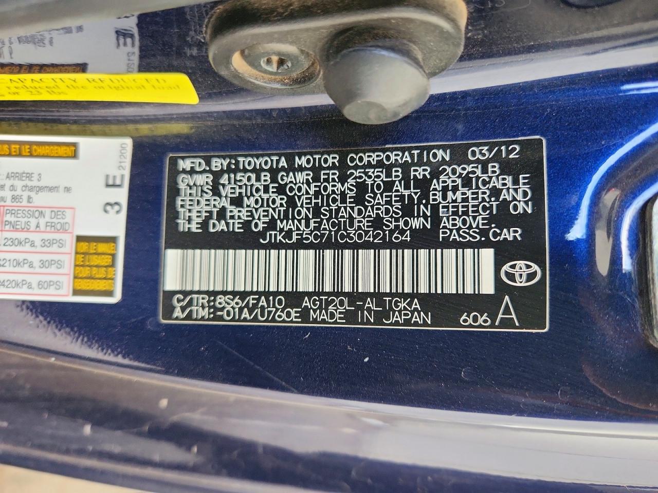 2012 SCION TC