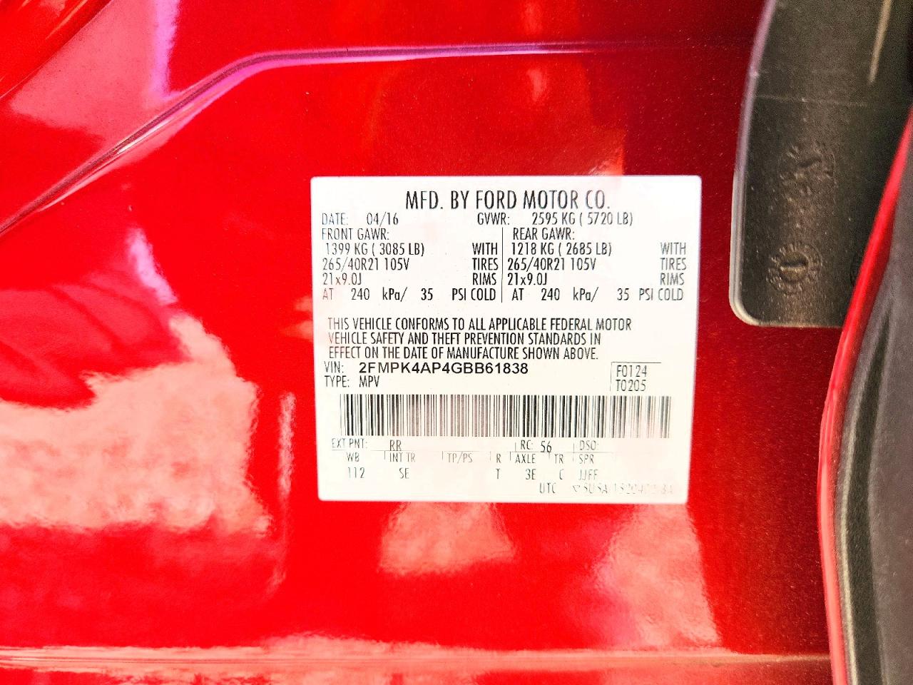 2016 FORD EDGE