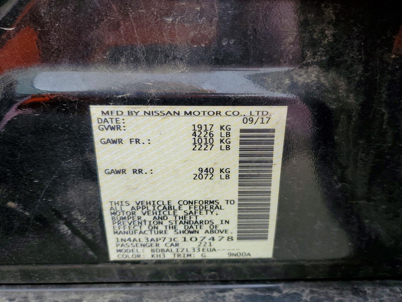 2018 NISSAN ALTIMA