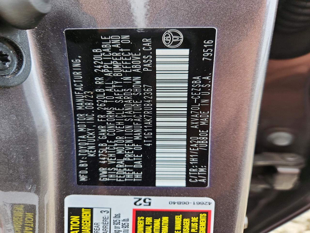 2024 TOYOTA CAMRY