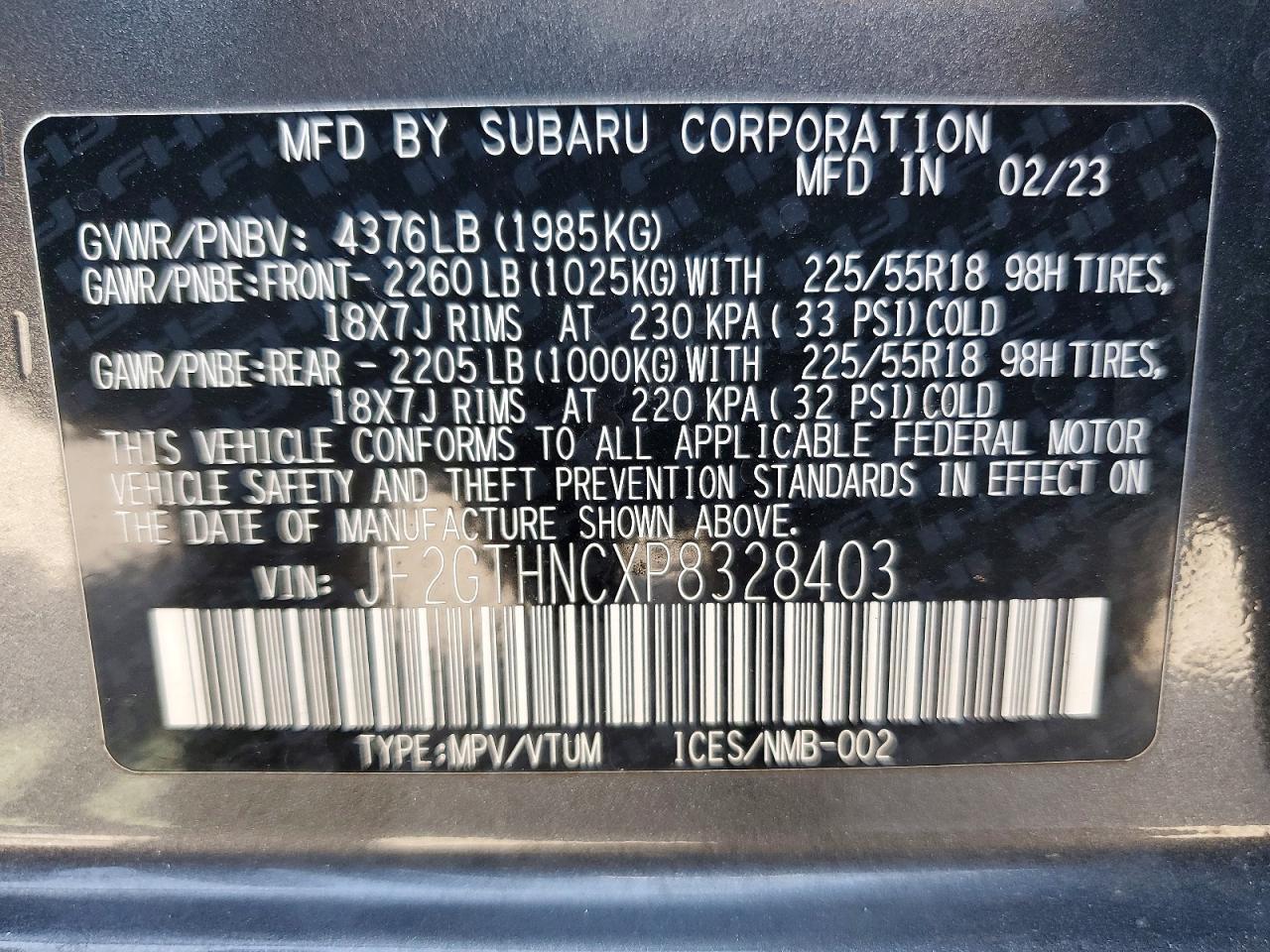 2023 SUBARU CROSSTREK