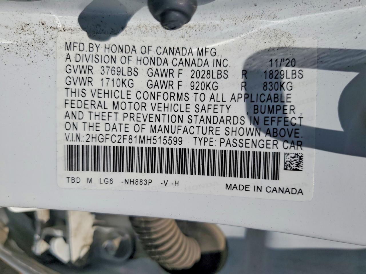 2021 HONDA CIVIC