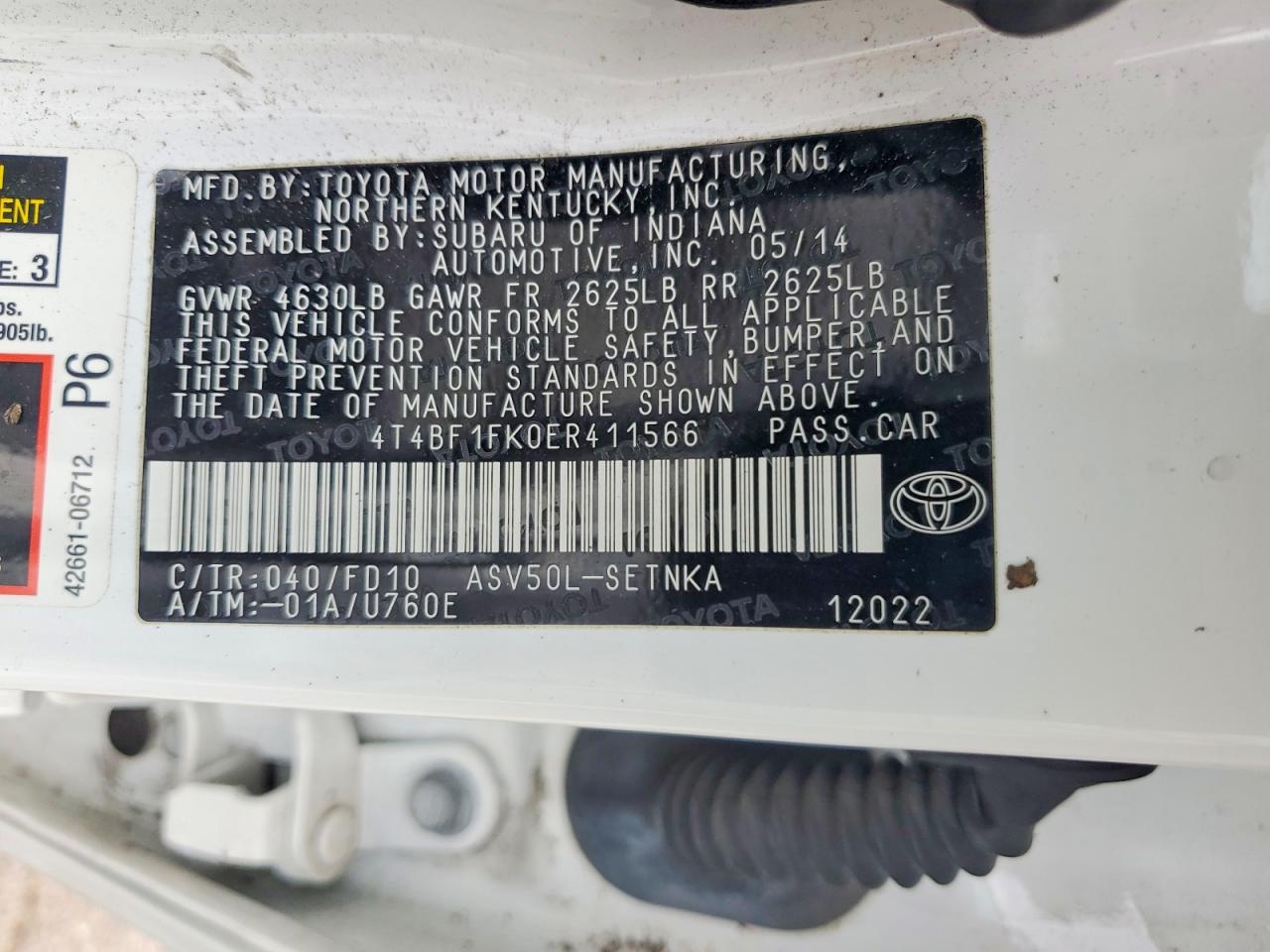 2014 TOYOTA CAMRY