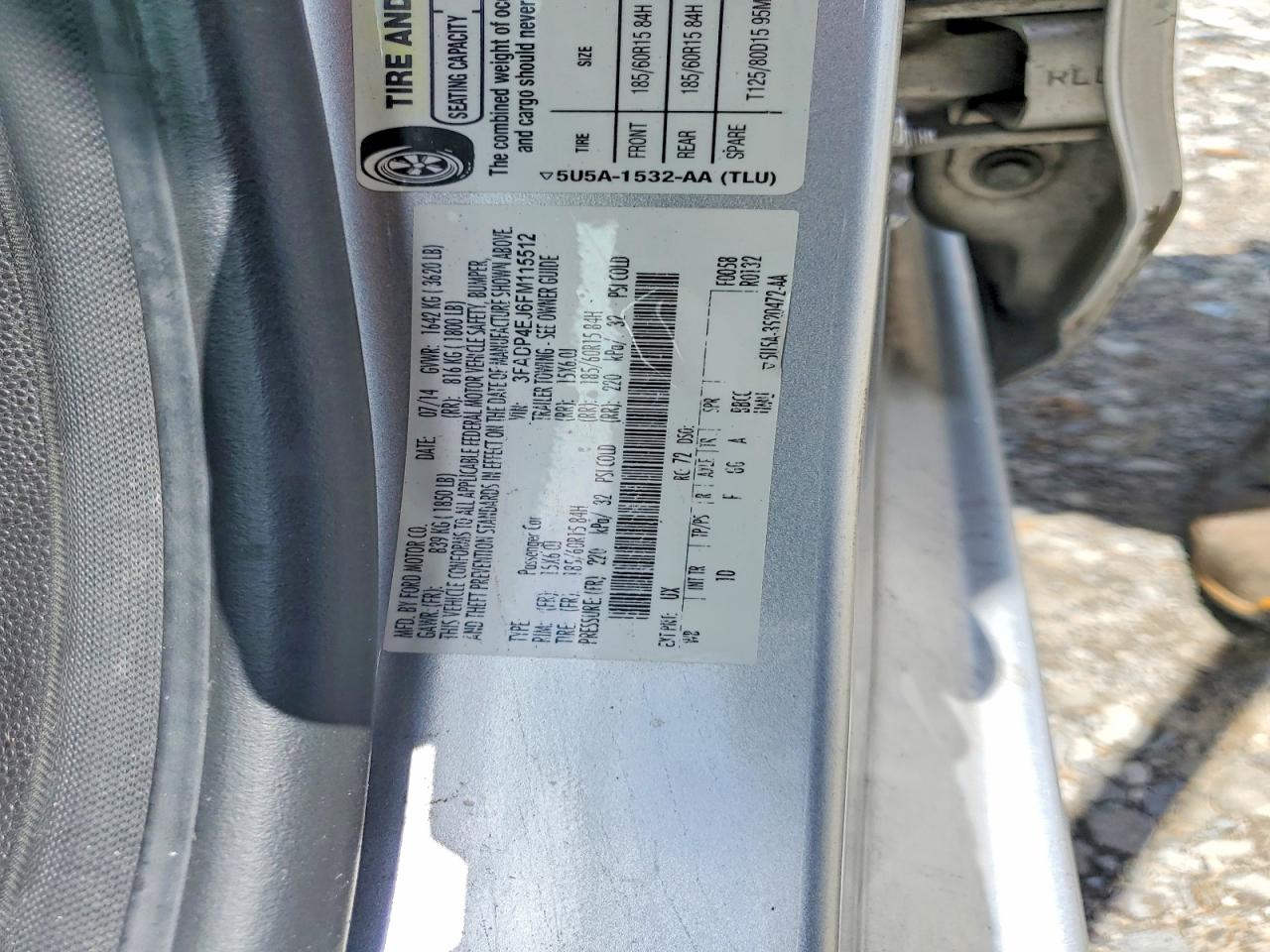 2015 FORD FIESTA