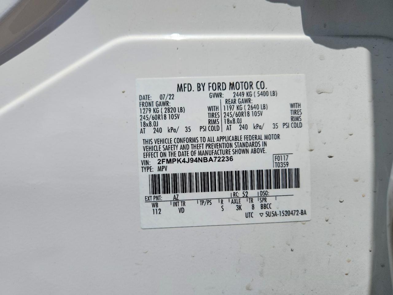 2022 FORD EDGE