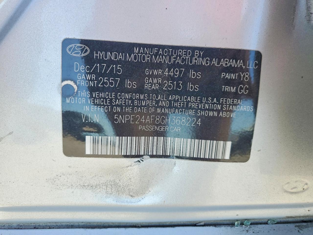 2016 HYUNDAI SONATA