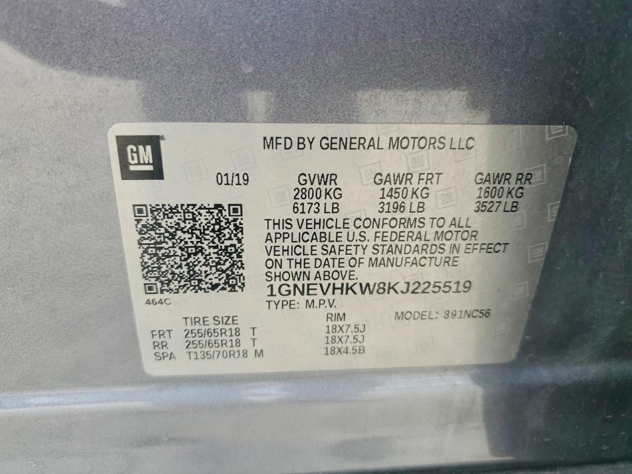 2019 CHEVROLET TRAVERSE