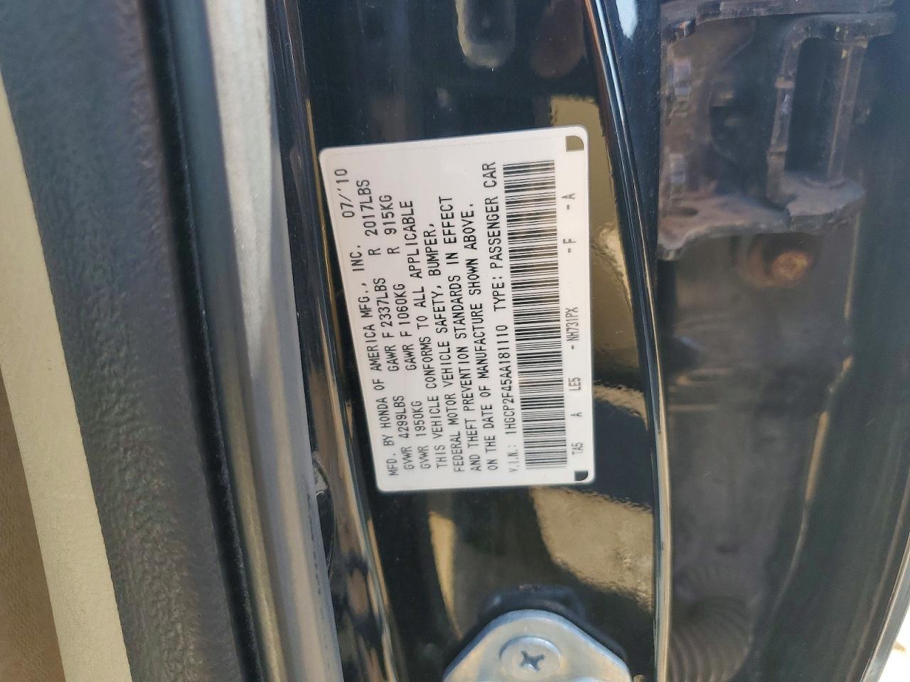 2010 HONDA ACCORD
