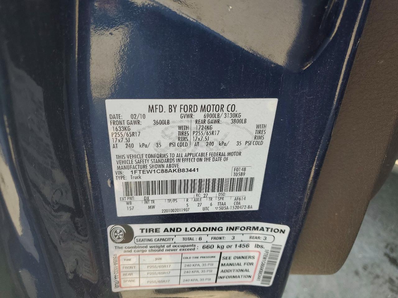 2010 FORD F150