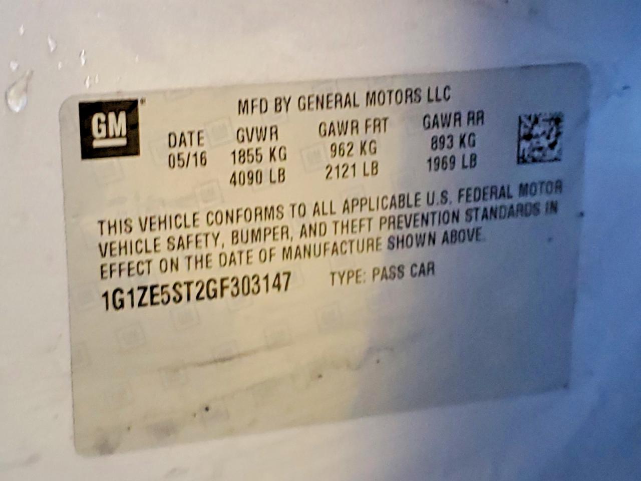 2016 CHEVROLET MALIBU