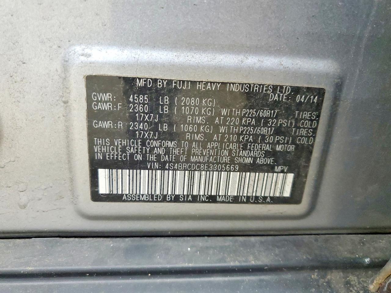 2014 SUBARU OUTBACK