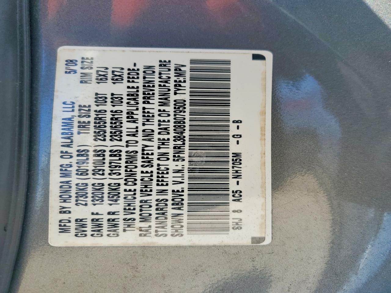 2008 HONDA ODYSSEY