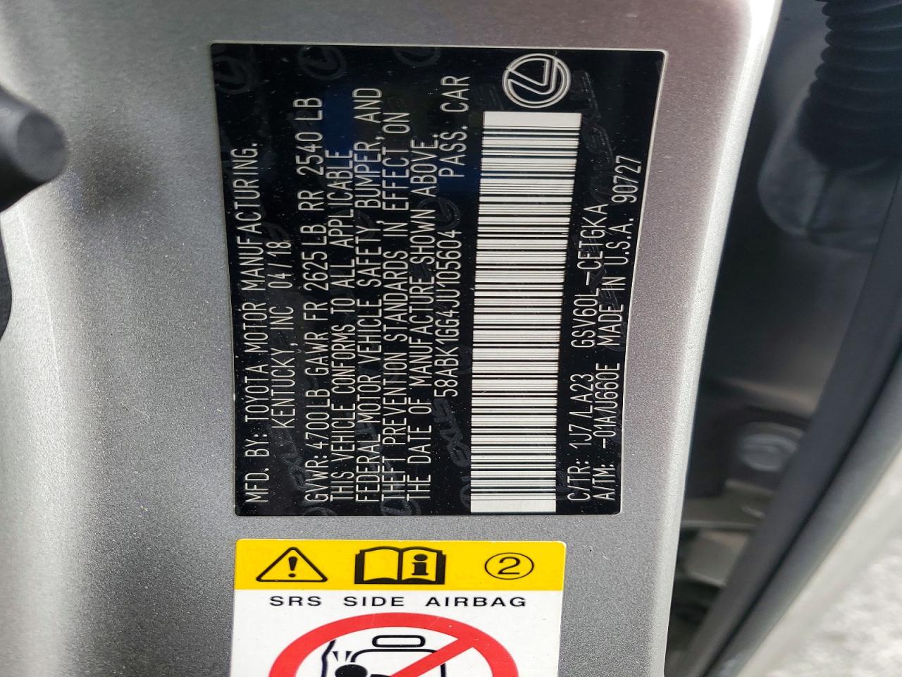 2018 LEXUS ES350