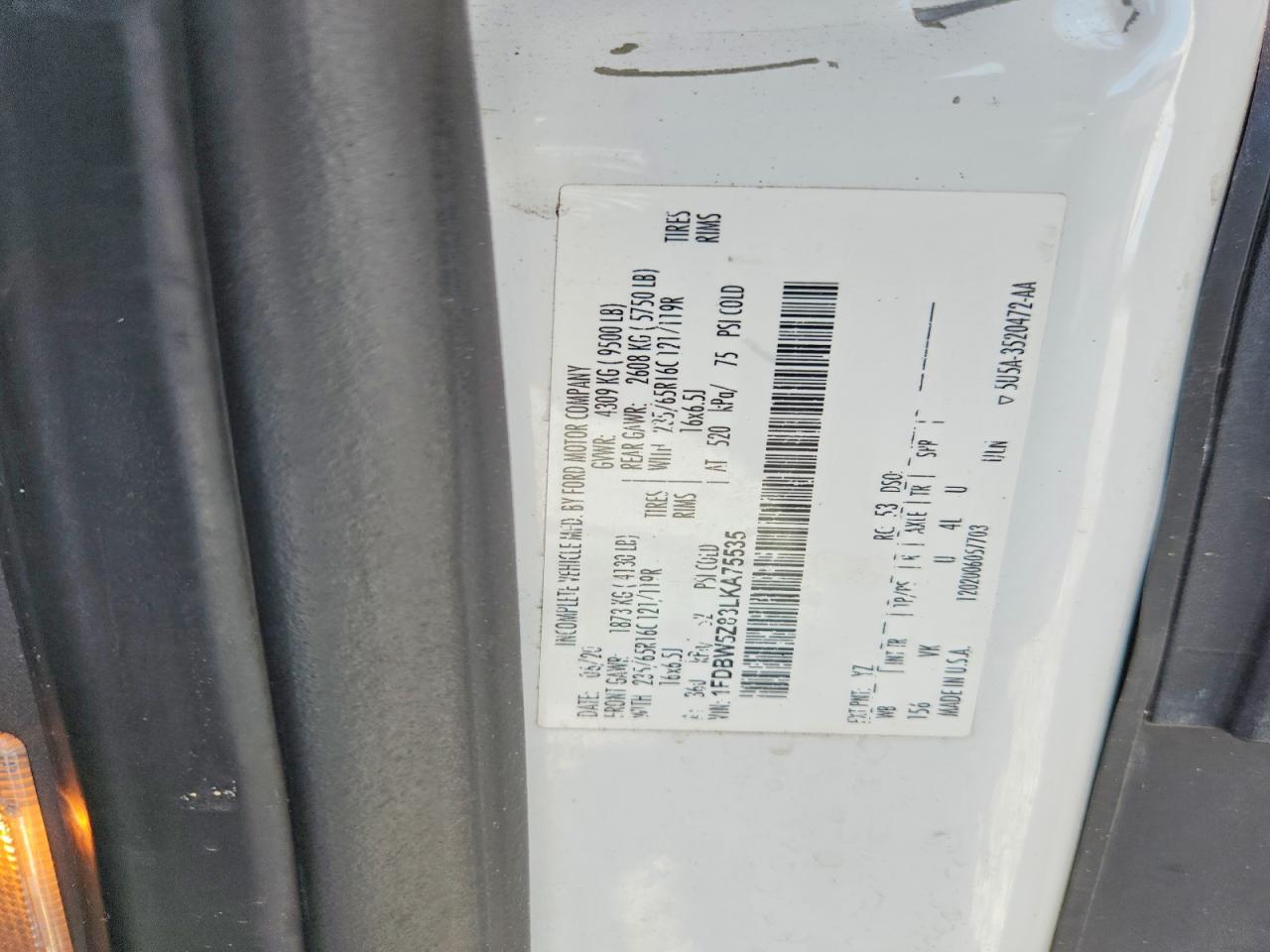 2020 FORD TRANSIT