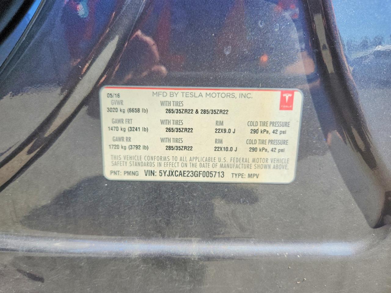 2016 TESLA MODEL X