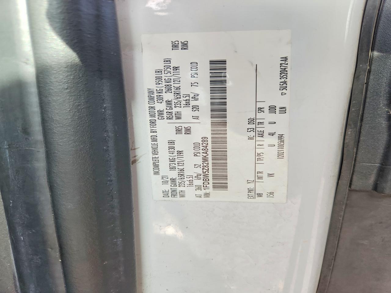 2021 FORD TRANSIT