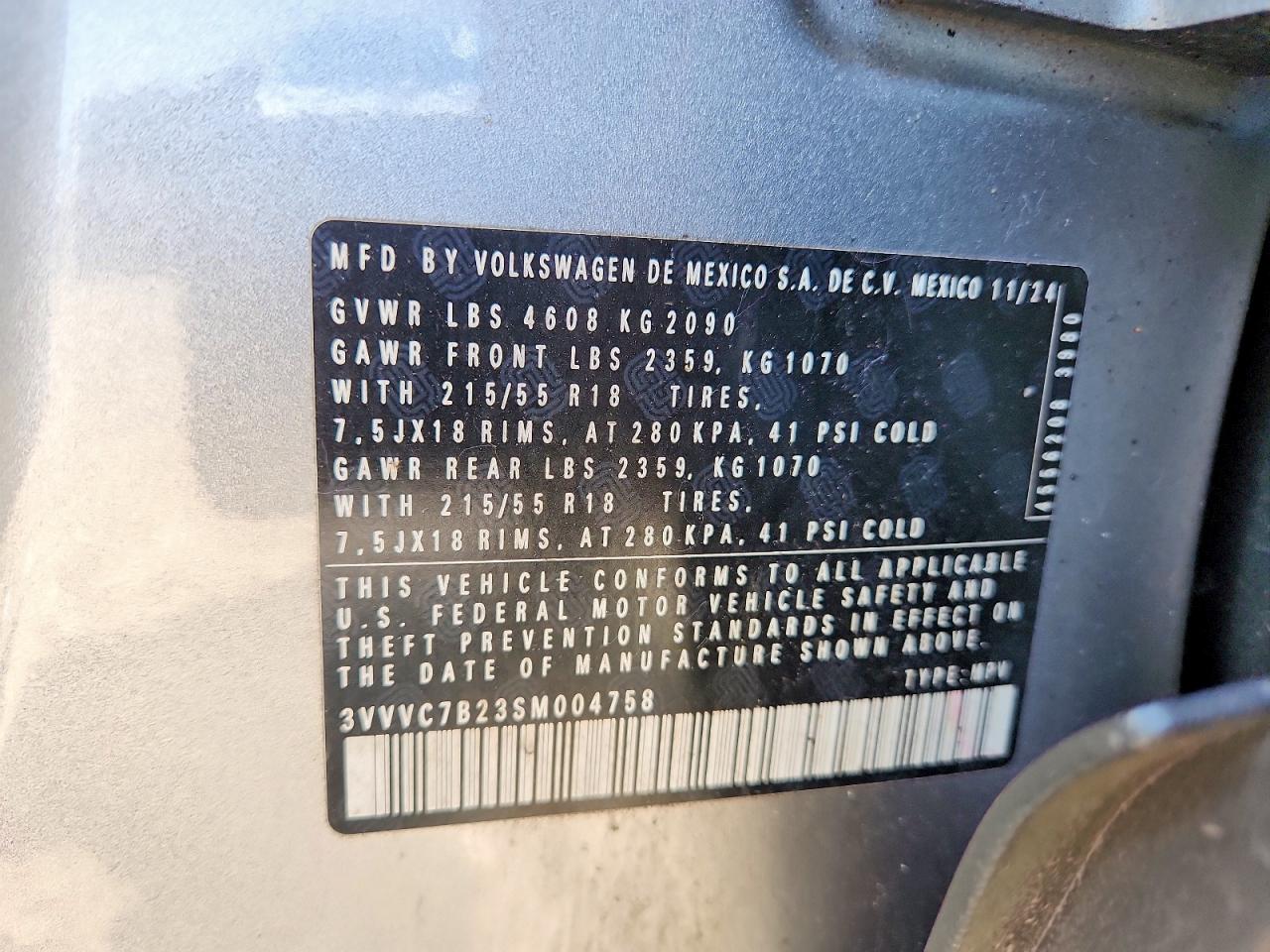 2025 VOLKSWAGEN TAOS SE