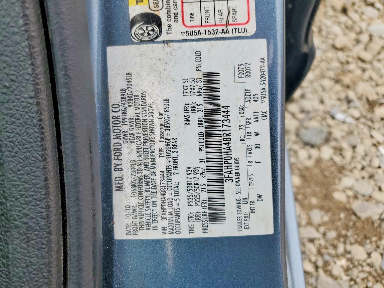 2011 FORD FUSION
