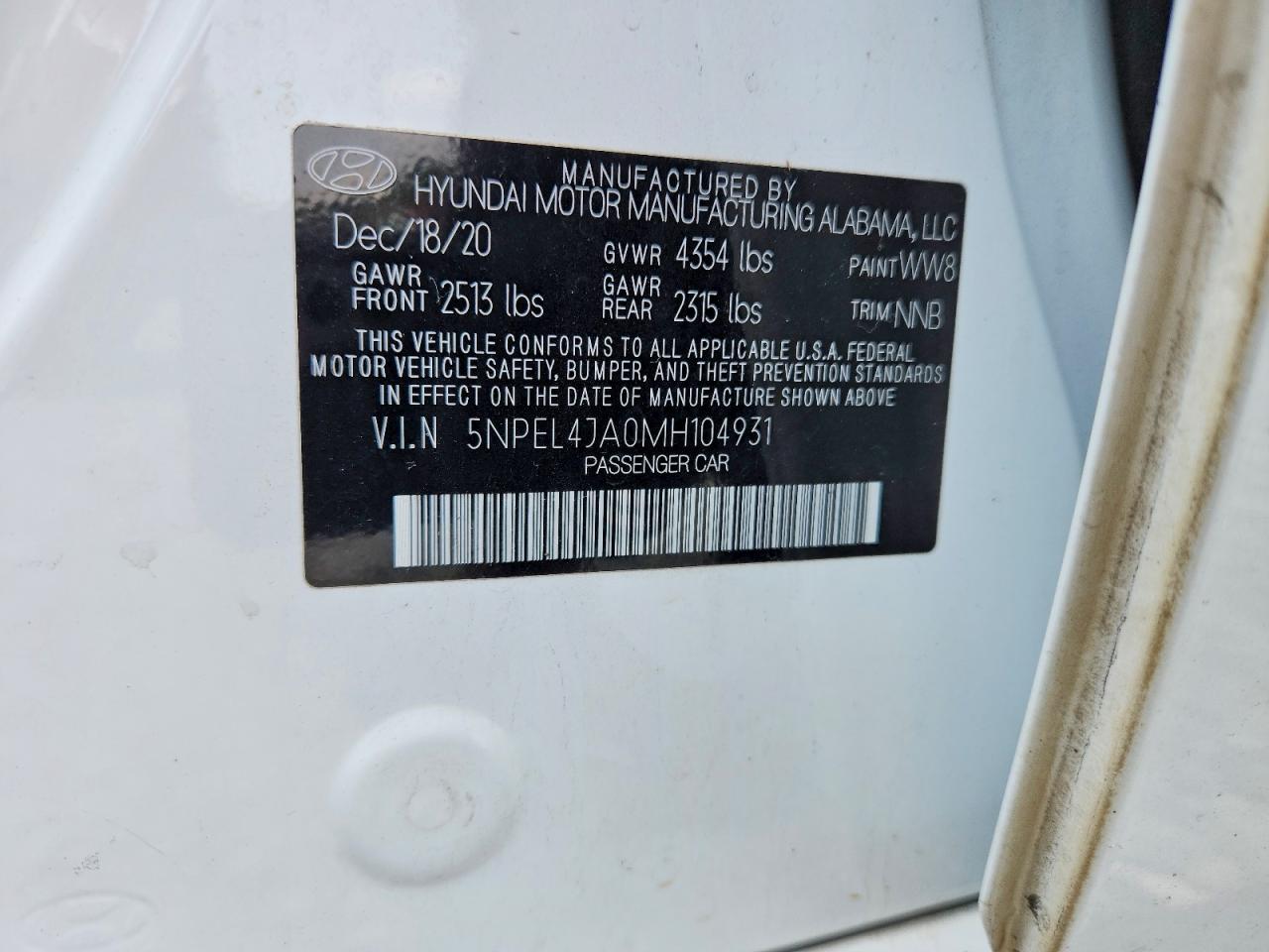 2021 HYUNDAI SONATA