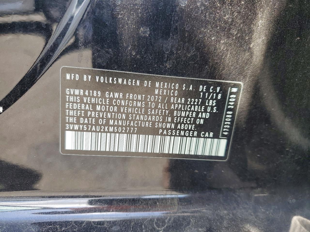 2019 VOLKSWAGEN GOLF