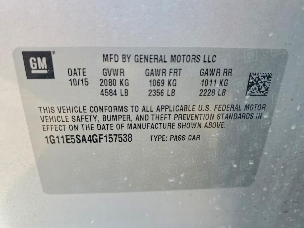 2016 CHEVROLET MALIBU