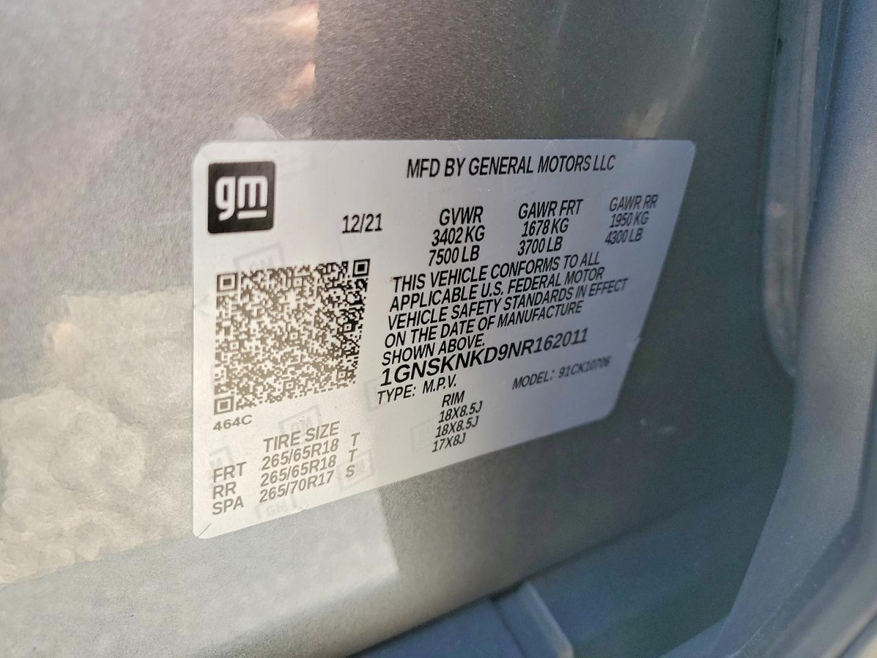2022 CHEVROLET TAHOE