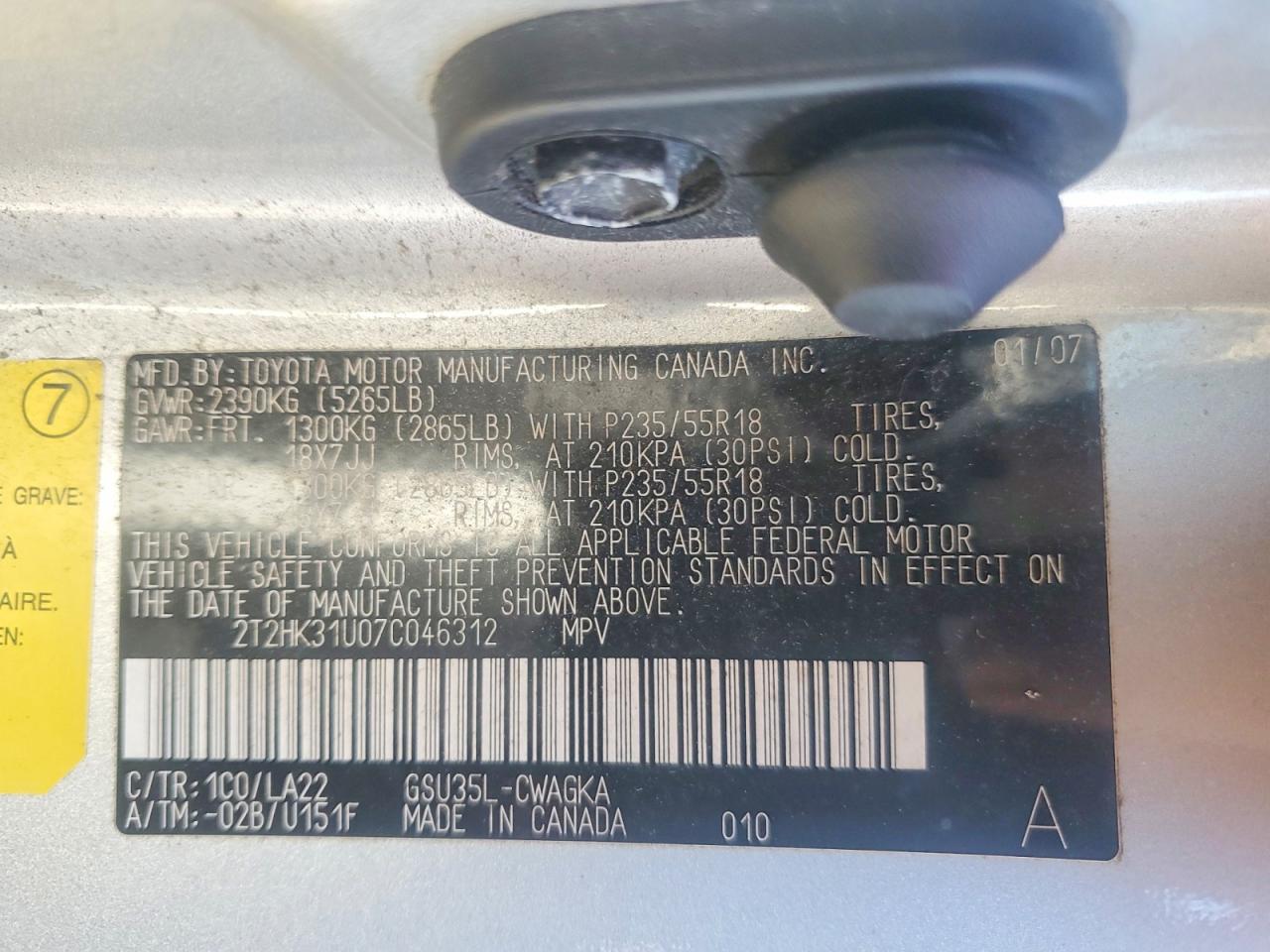 2007 LEXUS RX350