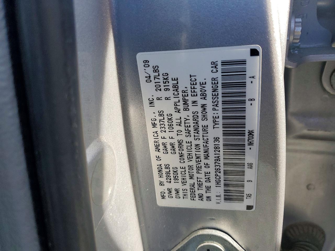 2009 HONDA ACCORD