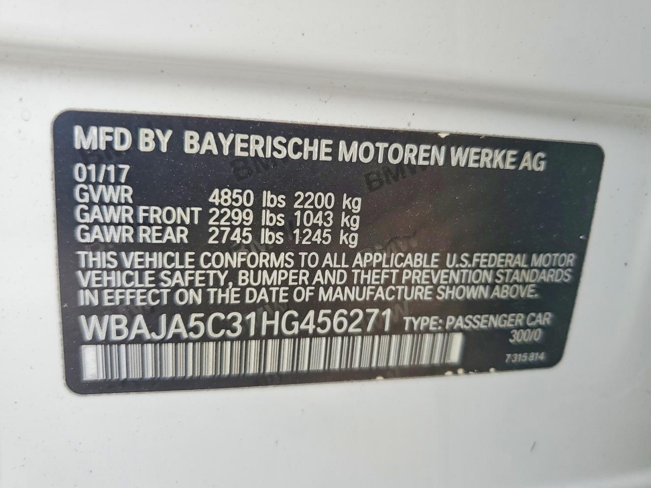 2017 BMW 5 SERIES