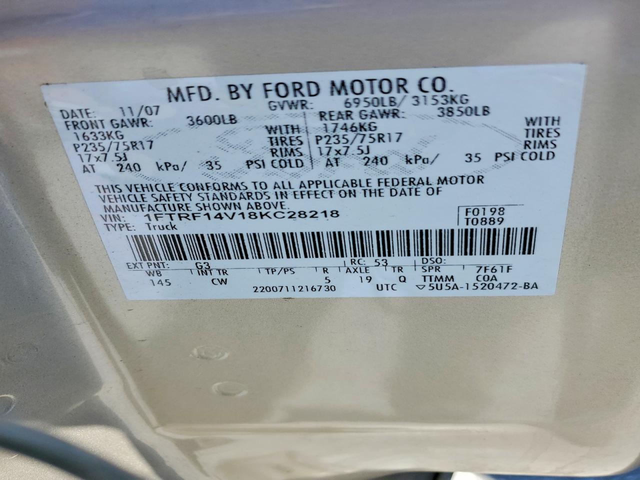 2008 FORD F150