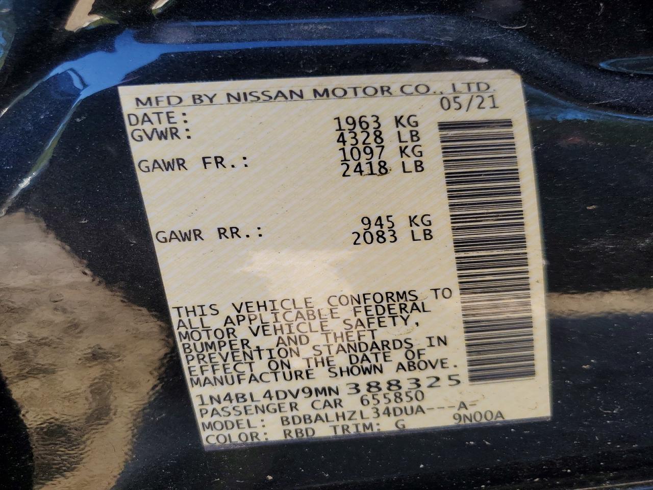 2021 NISSAN ALTIMA