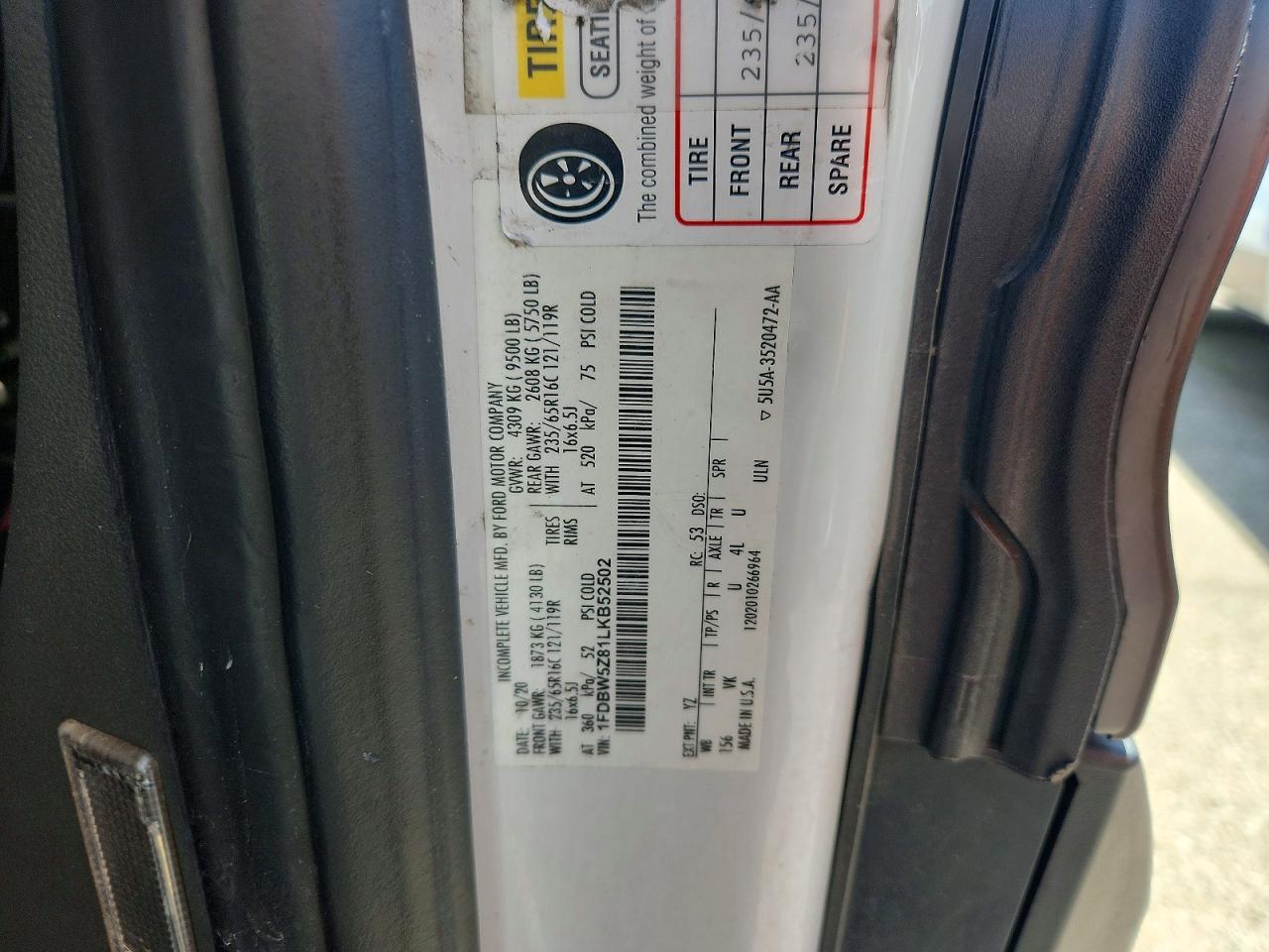 2020 FORD TRANSIT